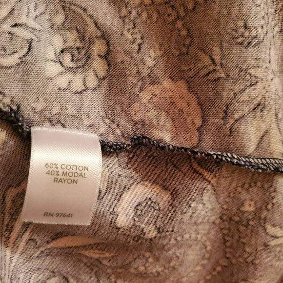 J.Jill Long Sleeve Tunic, Women's Top, Size S, Blue Floral Scoop Neck - Picture 7 of 8